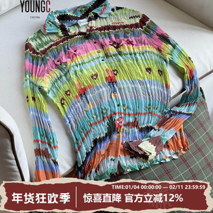 SHORT SENTENCE 短句 25ss【褶皱雪纺印花衬衫】YOUNGC买手店