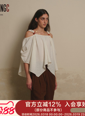 ECRIVAIN【横褶腰头不对称压褶长裤】设计师品牌 no退可换