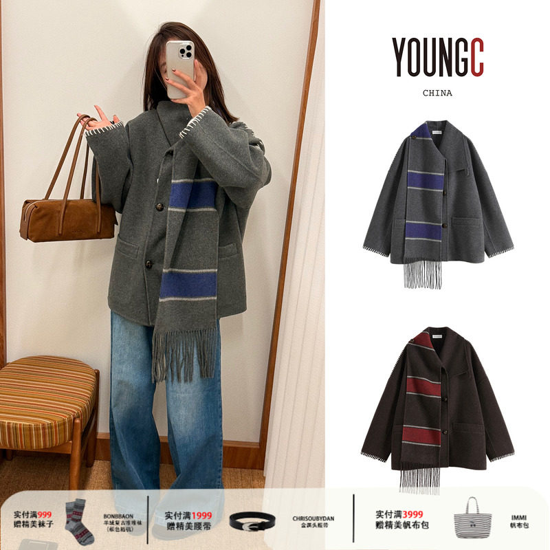 SHORT SENTENCE【围巾领双面尼短大衣】YOUNGC买手店