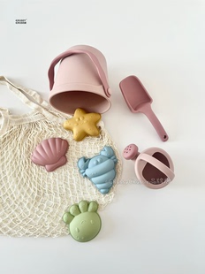 chubbychubbie儿童宝宝硅胶海边沙滩挖沙桶玩水玩具套装铲子挖土