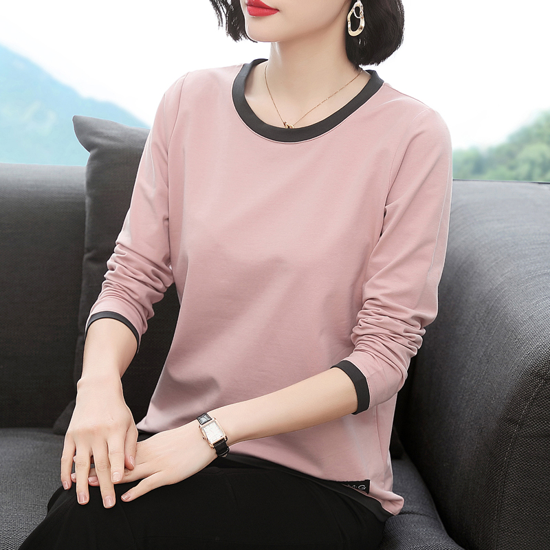 不起球不褪色妈妈纯棉长袖上衣女