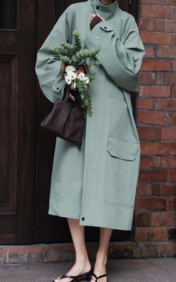 欧洲站25春夏设计师原创品牌极简风高品质休闲风衣外套