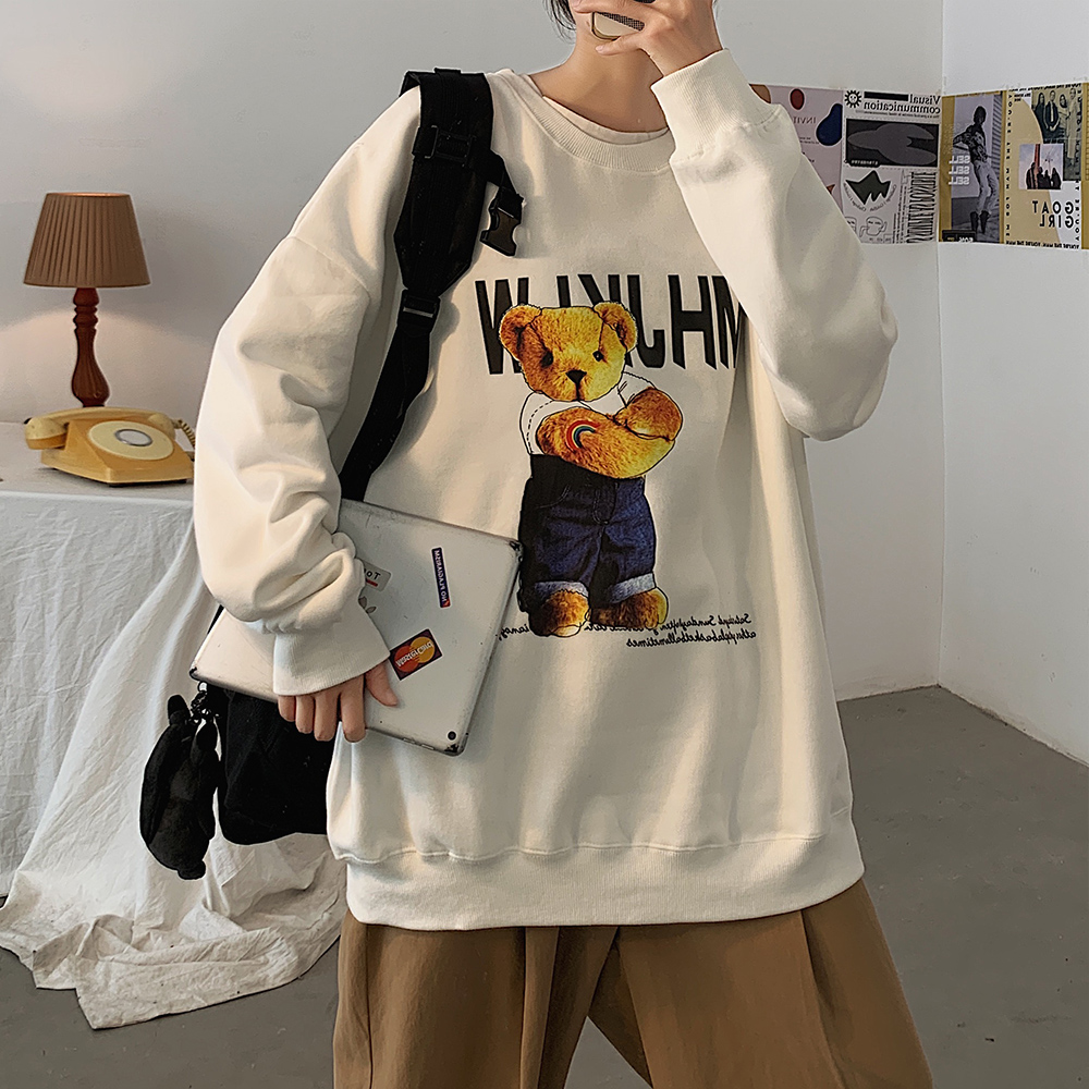 Youth new trend lovers' round neck casual loose long sleeve coat men's sweater