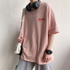 Hong Kong style summer short sleeve Korean fashion T-shirt new round neck half sleeve men's clothes