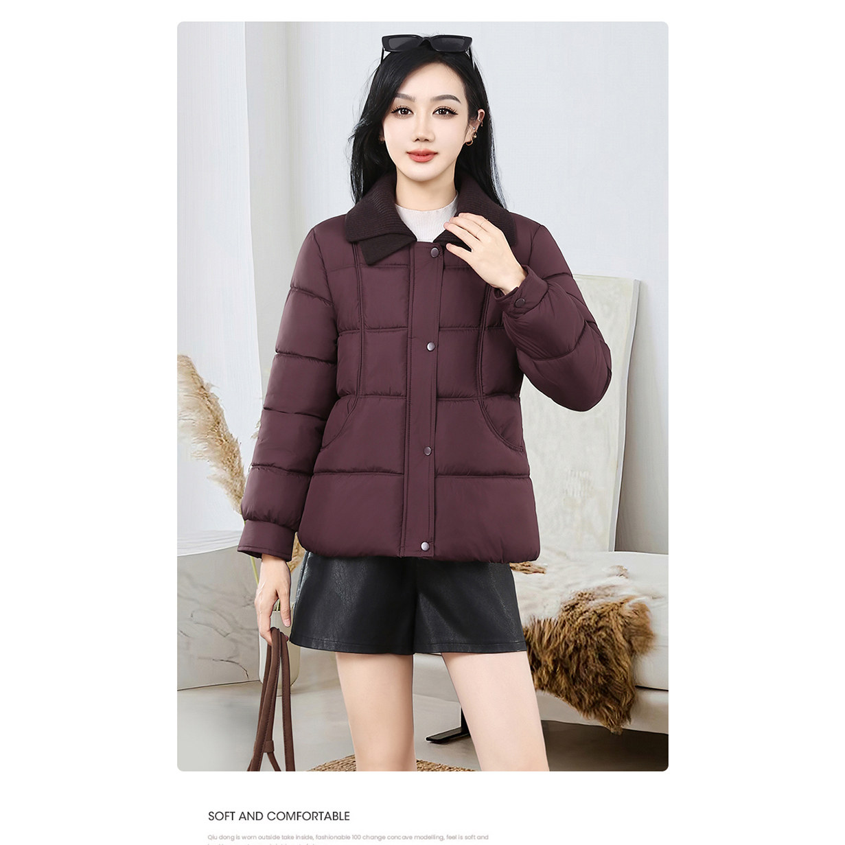 2026新款翻领棉服女短款时尚宽松加厚保暖棉衣外套小个子妈妈棉袄