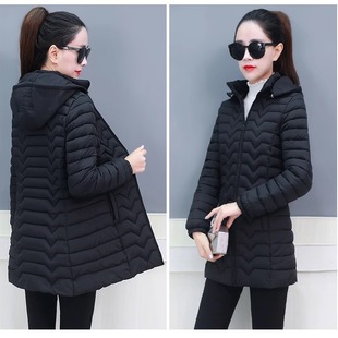 中长款羽绒棉服女韩版宽松棉袄大码时尚新款修身显瘦加厚妈妈棉衣