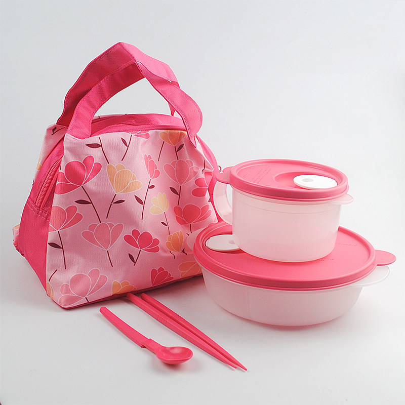 特百惠饭盒便携午餐分格分隔套装塑料微波营养菜饭便当盒旗舰正品