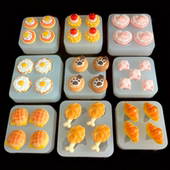 小鼻噶食玩鸡腿荷包蛋牛角包三明治捏捏乐迷你硅胶模具滴胶模具