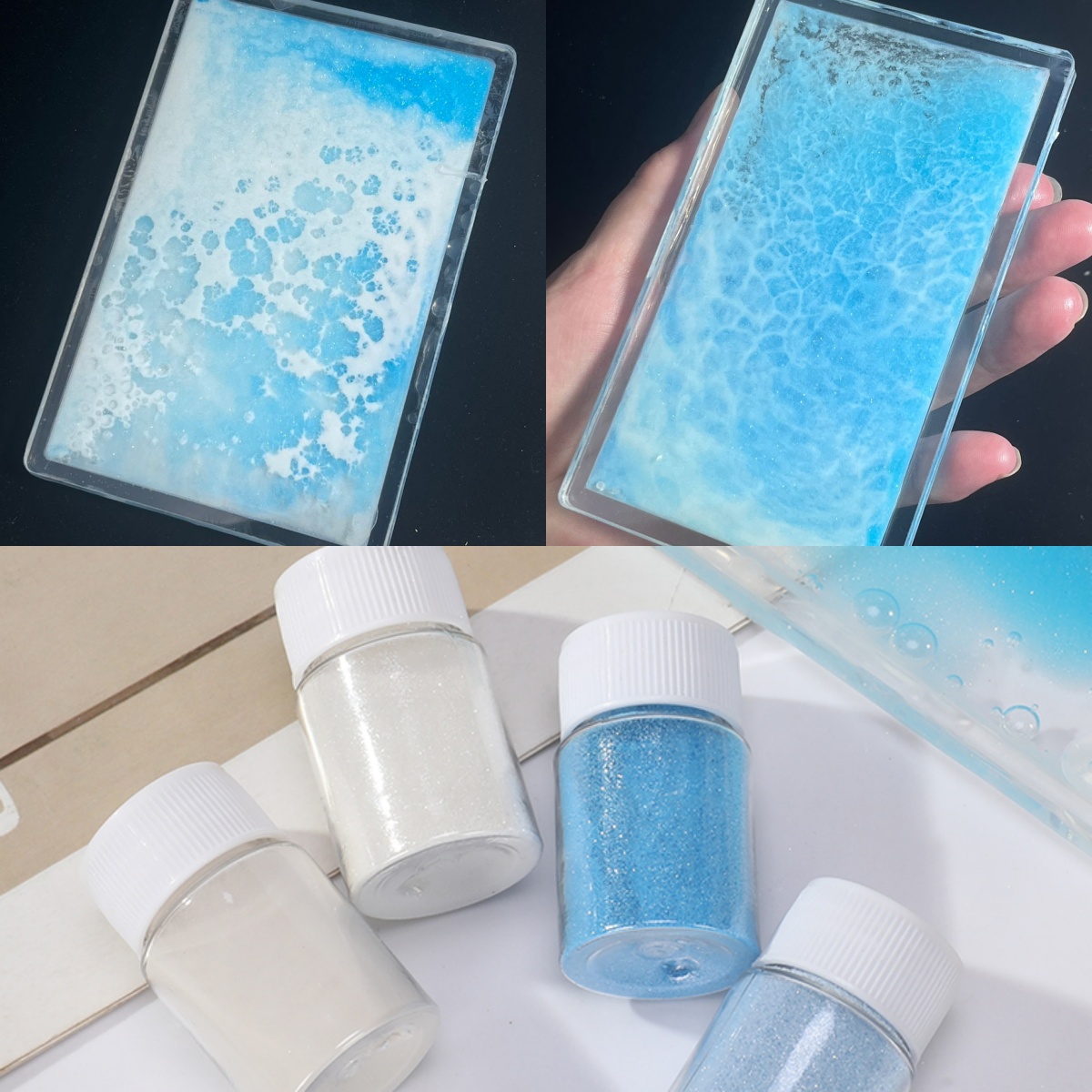 手工diy白色反光粉流麻退潮细胞吞噬效果滴胶闪粉细粉重力粉材料