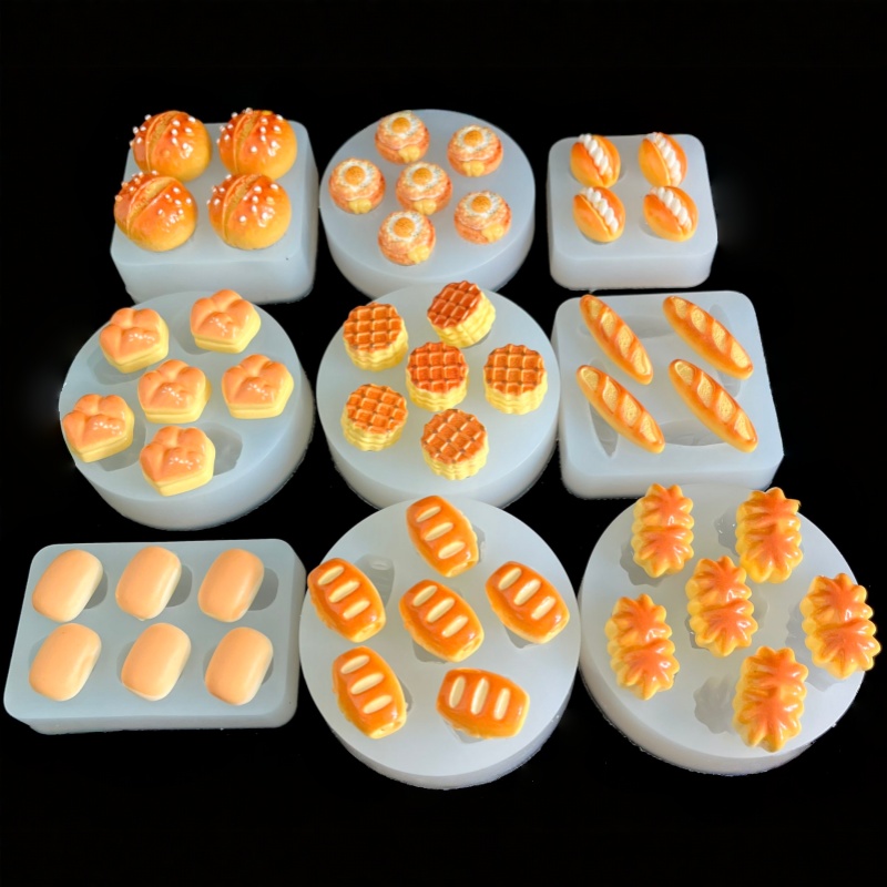 小鼻噶食玩捏捏乐硅胶模具仿真面包烘焙DIY手工制作捏捏磨具