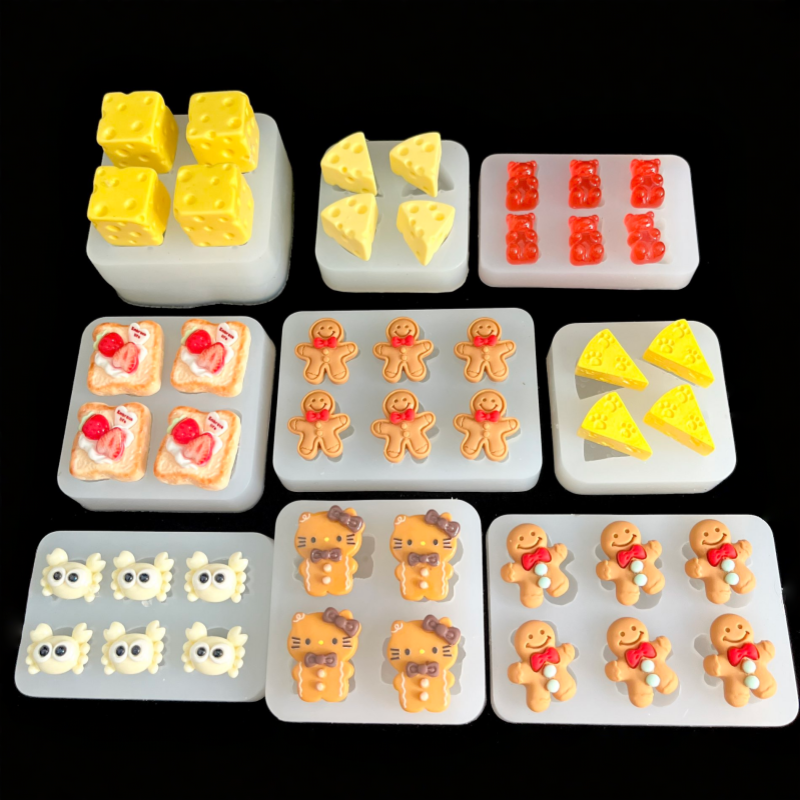 diy捏捏乐万圣节糖果小熊螃蟹kt奶酪小人捏捏食品级硅胶模具