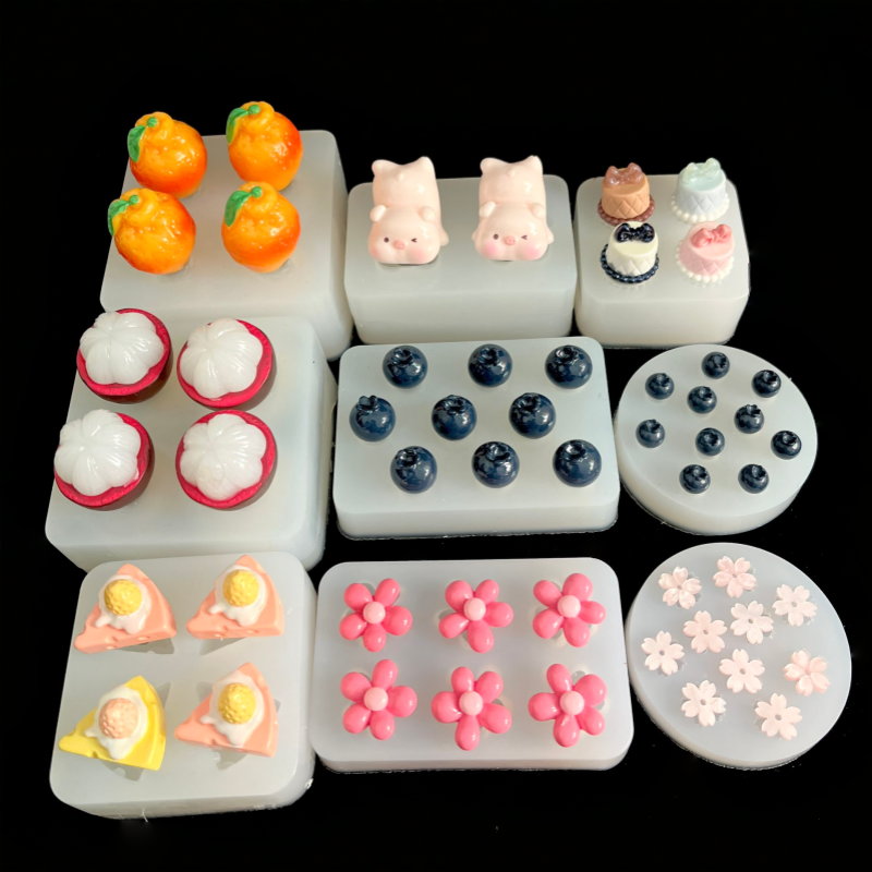 小鼻噶食硅胶模具耙耙干蓝莓蝴蝶结蛋糕小猪捏捏乐硅胶模具