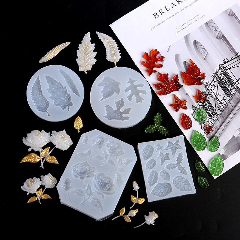 多多乐手工坊diy手工制作新款水晶滴胶树叶硅胶磨具石膏翻模磨具