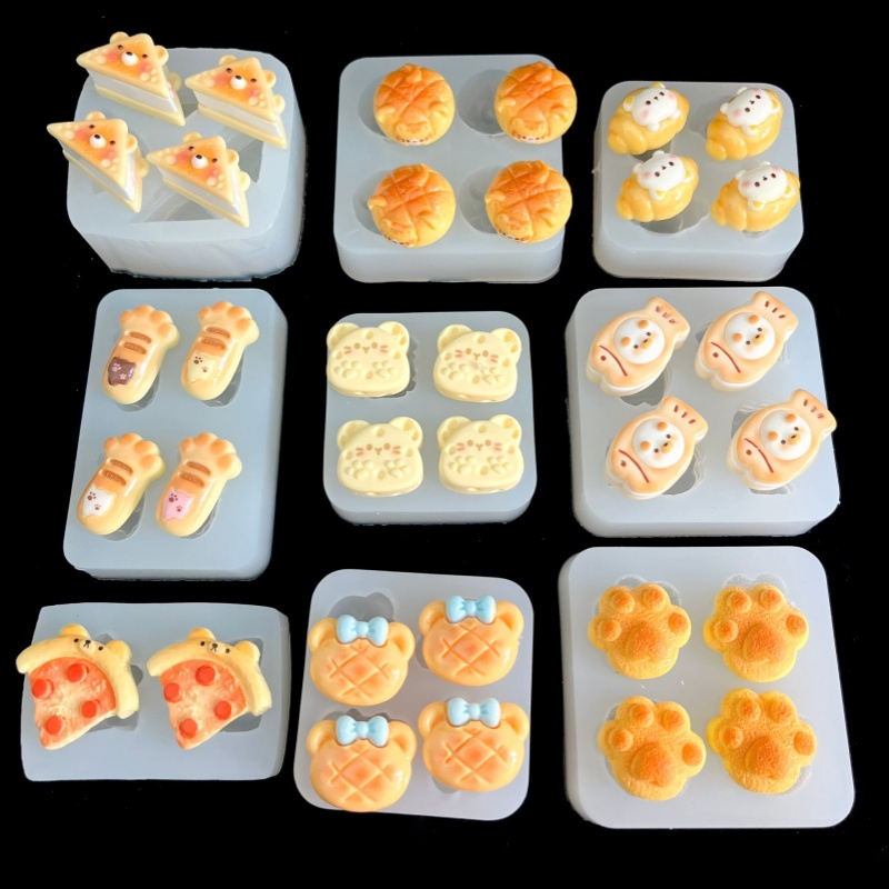 小鼻噶食玩三明治披萨猫爪小老鼠奶酪饼干捏捏硅胶捏捏乐硅胶模具