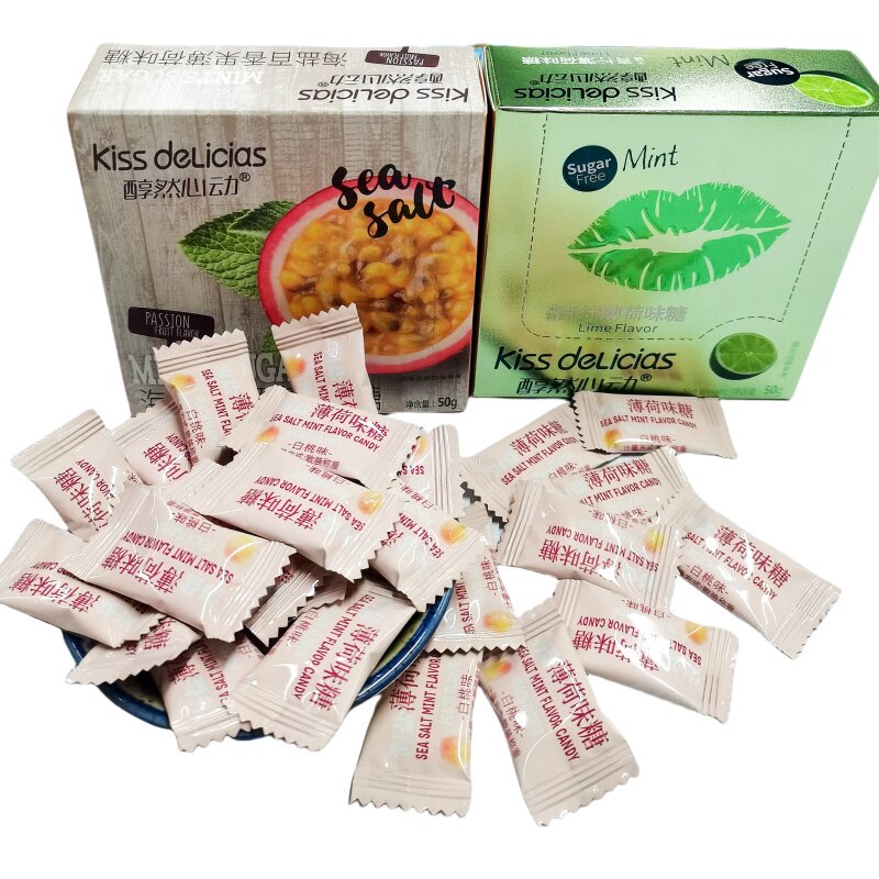 海亿kiss醇然心动薄荷味糖清新口气青柠玫瑰荔枝百香果味薄荷味糖