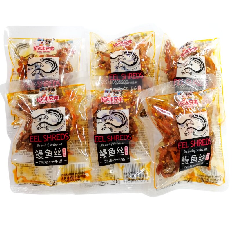 猫咪兄弟鳗鱼丝香辣味开袋即食海鲜小鱼干小鱼仔解馋小吃休闲零食