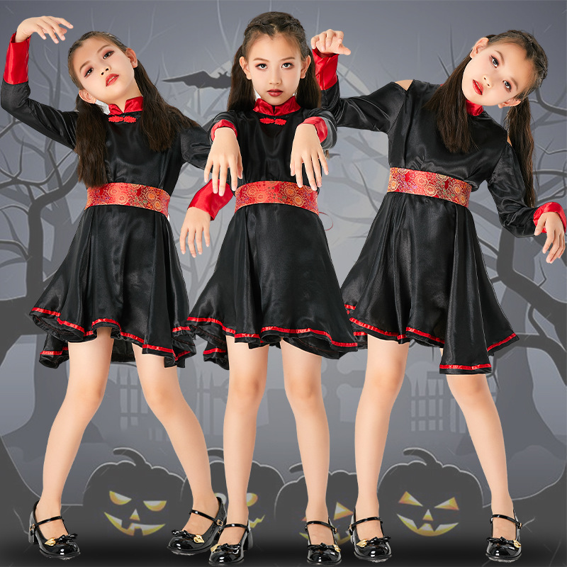 外贸新款儿童女万圣节cos僵尸吸