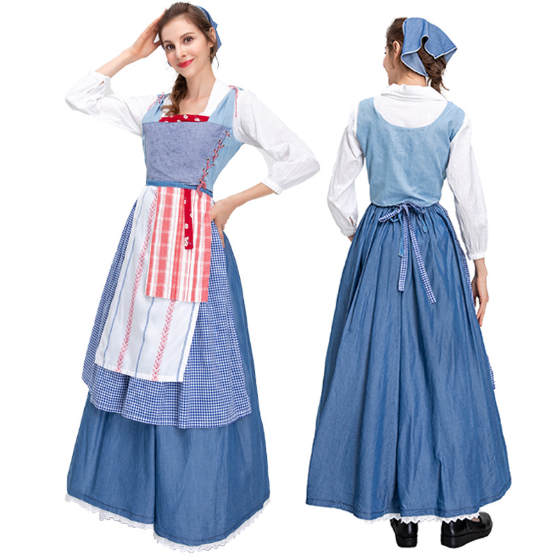 外贸欧美万圣节服装牧场田园女佣