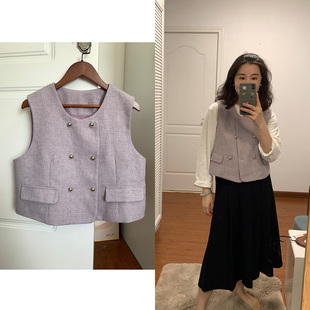 小香风马甲马夹 西装 Decemberrush 通勤简约排扣工装