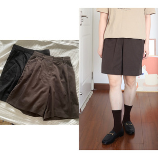 DecemberRush 两色阔腿羊毛高腰短裤