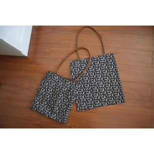 Decemberrush复古印花通勤百搭单肩手拎帆布包