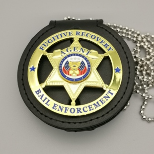 美国金属徽章 犯罪恢复保释执法徽章 艺术品 胸章 肩章 纯铜材质