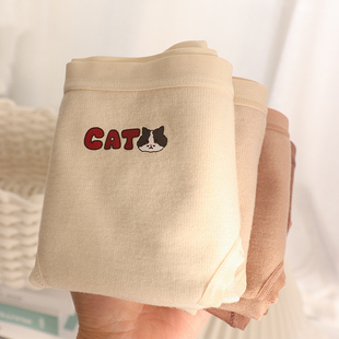 女生纯棉裆少女中腰女士三角裤 软软德绒磨毛2024秋冬新款 保暖内裤