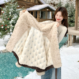 复古羊羔毛大翻领短款羽绒服女2025冬高级感保暖厚实90白鸭绒外套