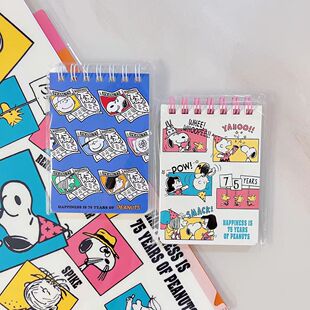 史努比限定75周年迷你上翻线圈本便签本 现货日本snoppy新款