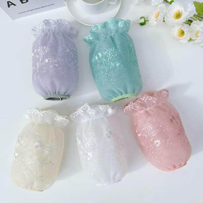 双层蕾丝袖套女款秋冬上班耐脏套袖ins高颜值成人袖筒羽绒服手袖