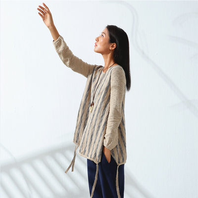 佳菲特满秋冬新品原创系带毛衣