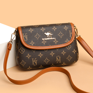 真皮女包2025新款时尚百搭单肩斜挎包中年妈妈包软皮小包包多层包