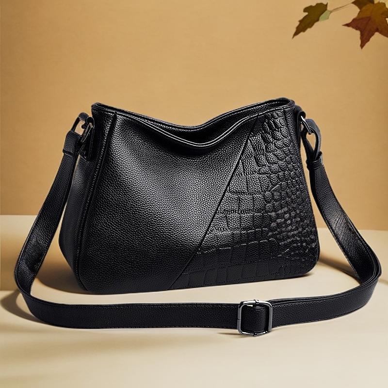 妈妈包大牛皮女包时尚单肩斜挎包