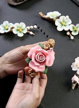 陶瓷手工花瓶家居桌面装饰花器摆件工艺品扩香婚庆家用饰品香插