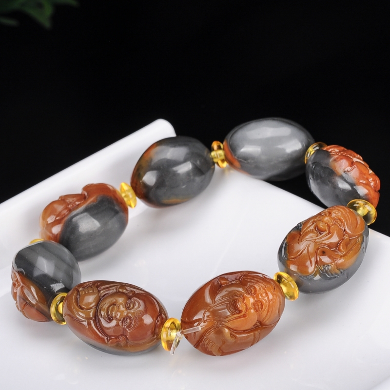 天然正品云南黄龙玉八仙玉手链男士女士玉石玉器手串手饰八仙手链