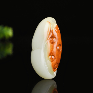 天然新疆和田玉青白玉籽料莲蓬吊坠白玉硕果累累挂件项链坠玉器