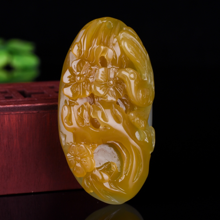 天然和田玉籽料玉喜鹊吊坠糖料原石喜上眉梢玉挂件项链毛衣链