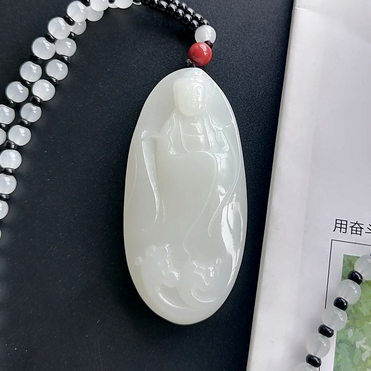 天然和田玉观音吊坠玉坠菩萨
