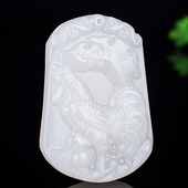 天然和田玉白玉十二生肖吊坠鼠牛虎兔龙蛇马羊猴鸡狗猪挂件项链坠