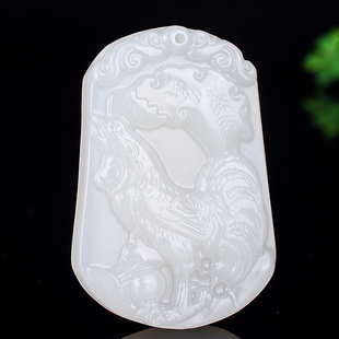 天然和田玉白玉十二生肖吊坠鼠牛虎兔龙蛇马羊猴鸡狗猪挂件项链坠