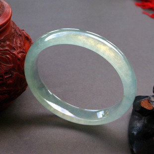 天然正品缅甸翡翠手镯冰种浅绿正阳绿通透玉镯子手链女款