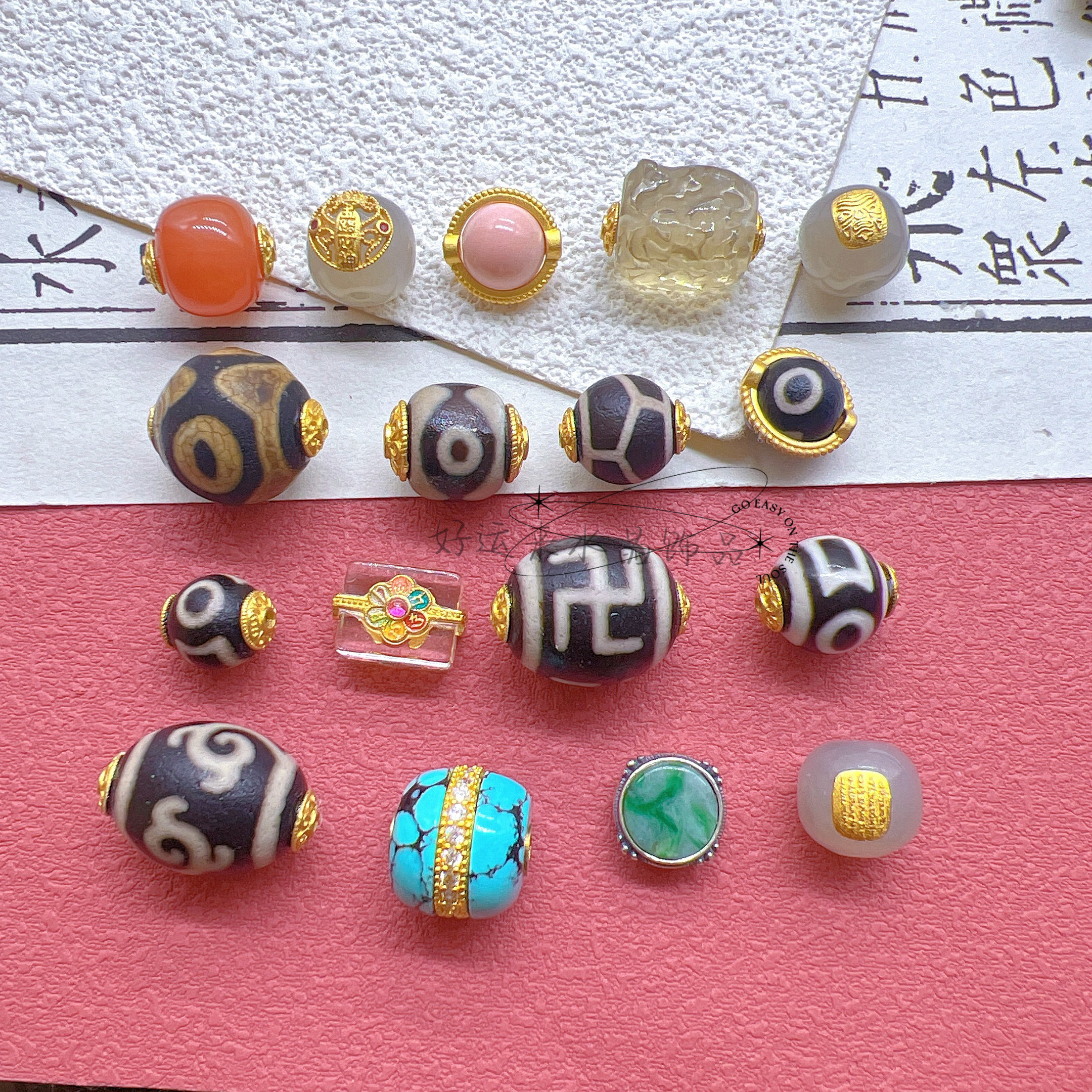 S925古法纯银五条经黄水晶南红翡翠天地珠白水晶diy文玩手链配件,饰品/流行首饰/时尚饰品新,银饰配件,淘宝优惠券,粉丝福利购,淘宝优惠卷