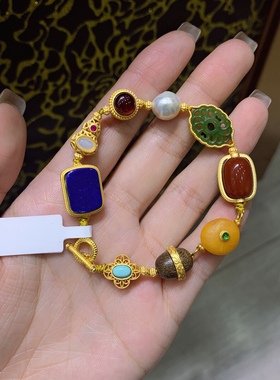 925纯银古法银包边方块南红玛瑙