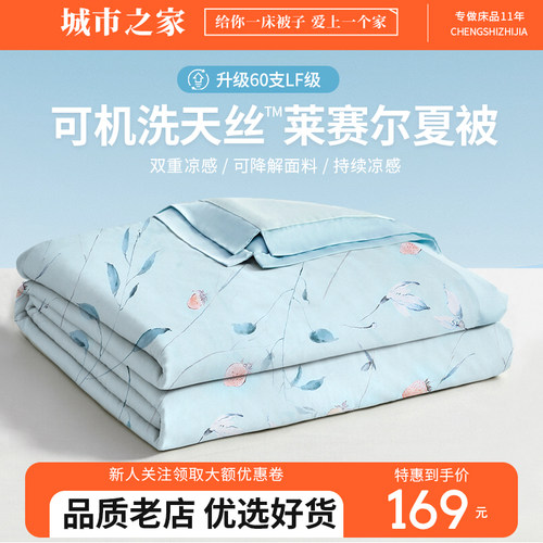 城市之家新款高档天丝空调被双面冰丝可机洗水洗丝滑凉爽被芯夏被