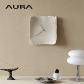 AURA中古皱褶时钟挂钟钟表小众艺术创意装 饰简约北欧侘寂风复古