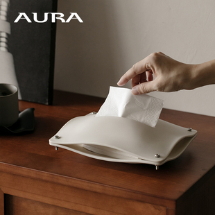 AURA北欧中古纸巾盒餐巾盒抽纸盒包豪斯原创设计小众简约时尚侘寂