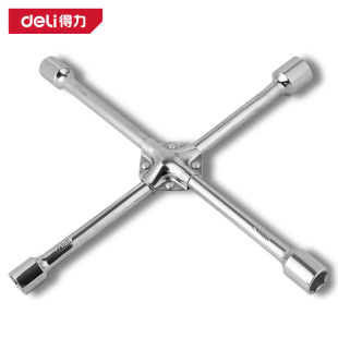 deli得力十字轮胎套筒扳手省力加长型汽车维修换胎工具DL4414 16