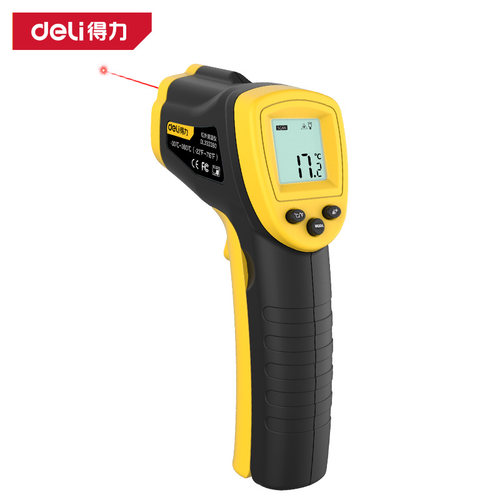 deli得力手持红外测温仪工业高精度检测仪家用电子测温枪DL333380
