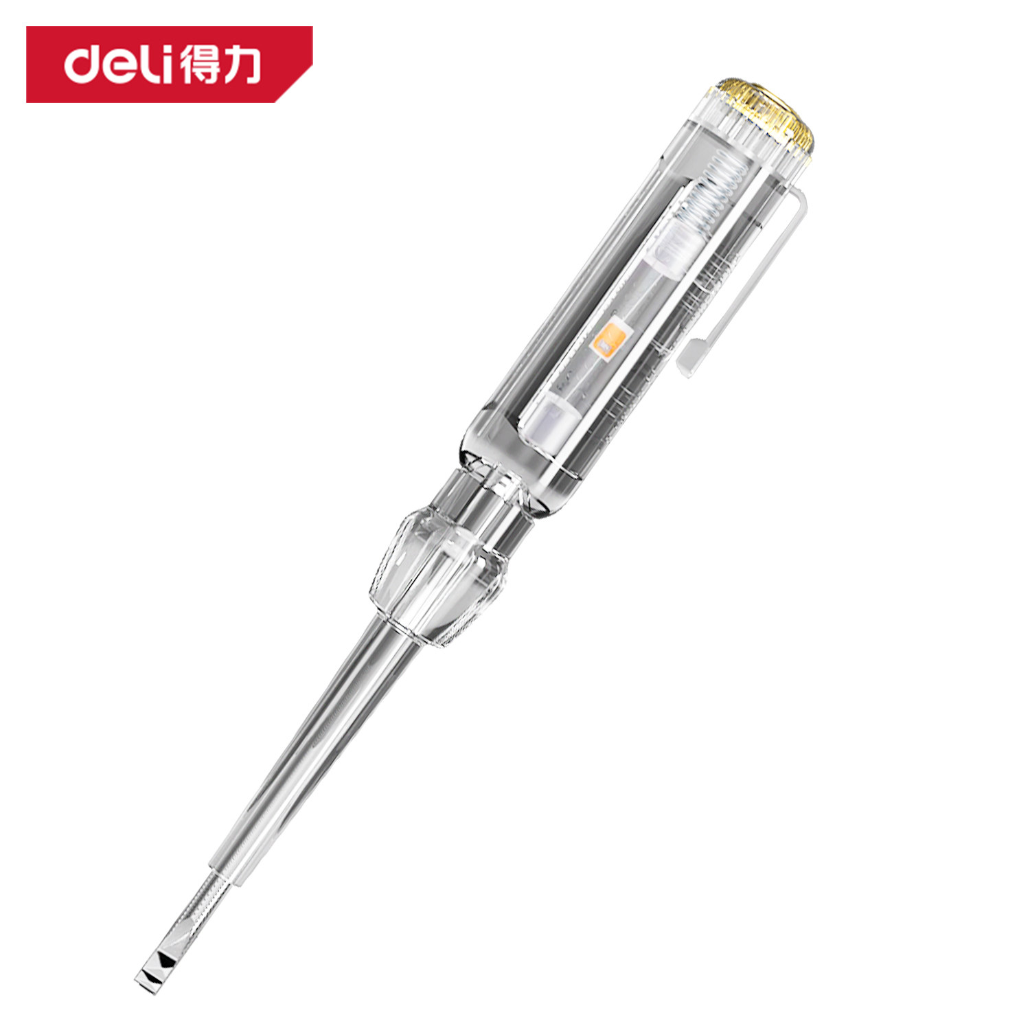 deli得力测电笔100-500V氖灯123mm 螺丝刀型电笔检测笔 DL8000图片