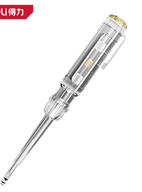deli得力测电笔100-500V氖灯123mm 螺丝刀型电笔检测笔 DL8000